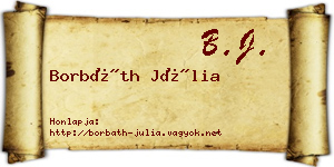 Borbáth Júlia névjegykártya